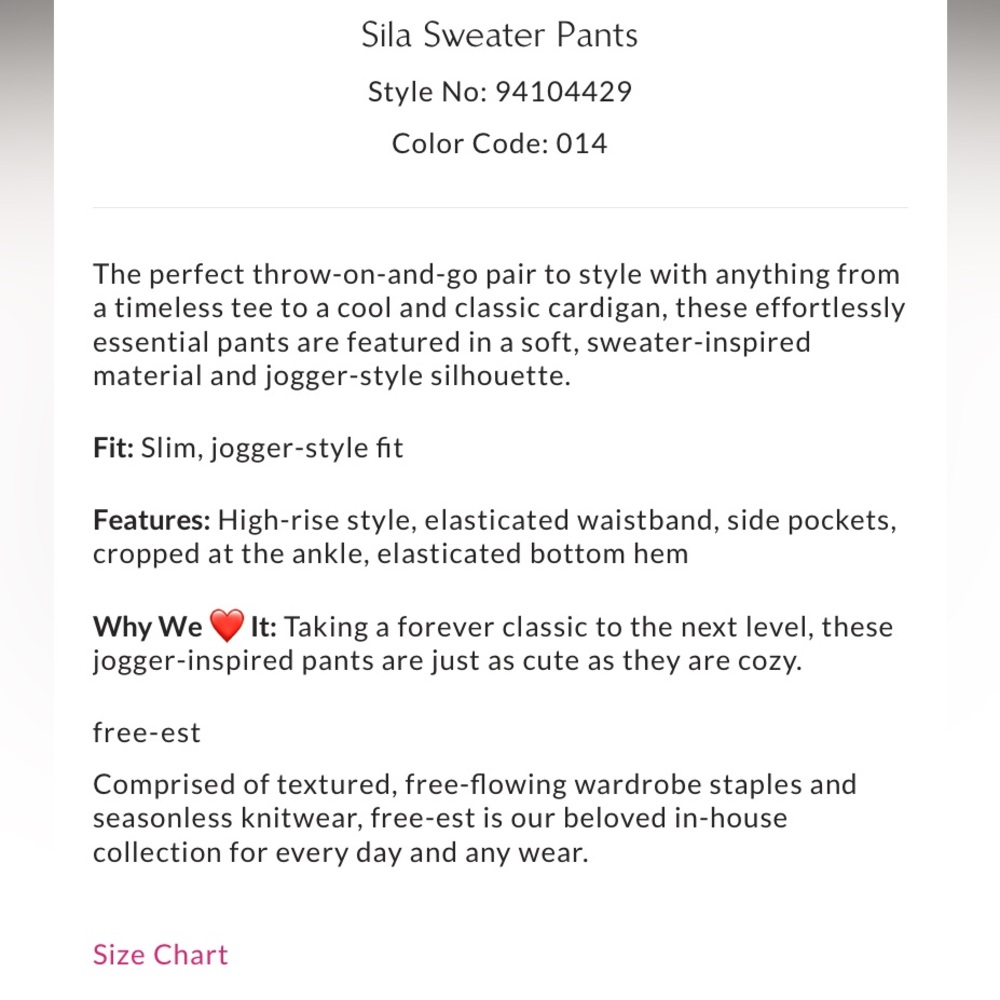 FREE PEOPLE | Sila Sweater Pants Size L NWT - Picture 4 of 7